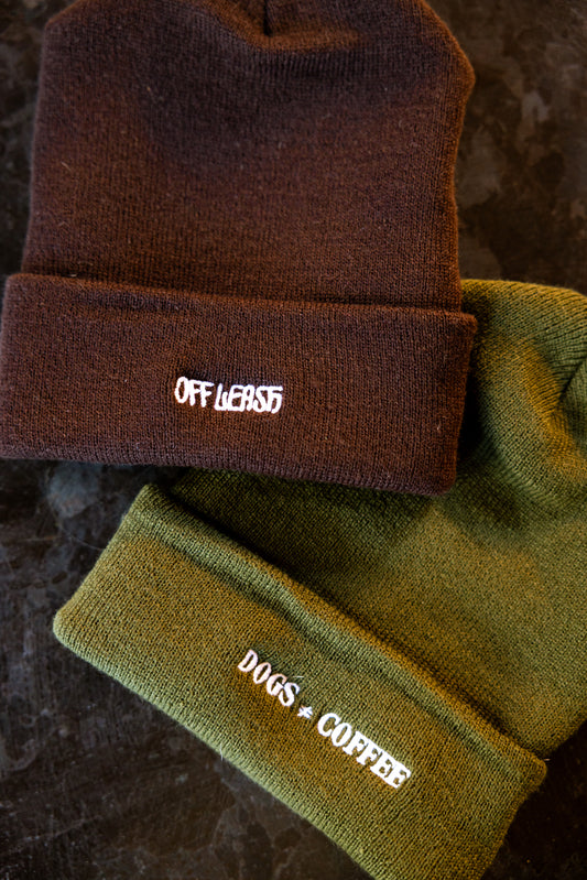 "Dogs ≠ Coffee" Olive Green Beanie