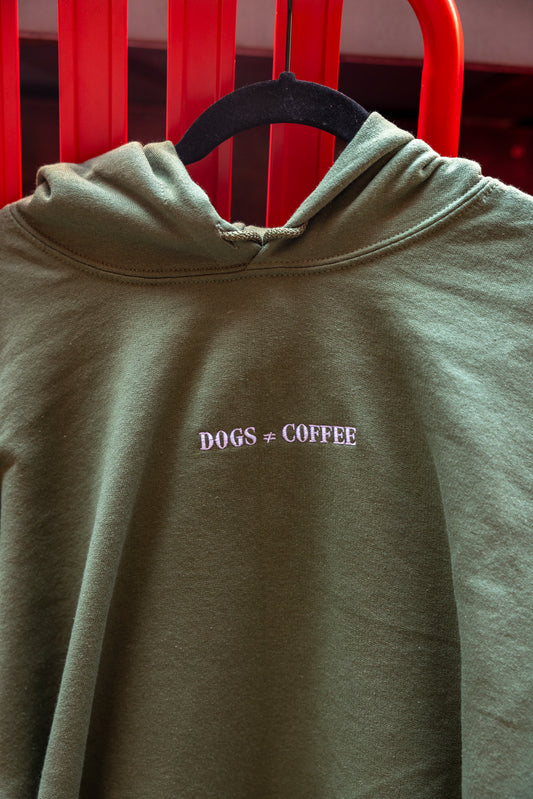 "Dogs ≠ Coffee" Olive Green Hoodie