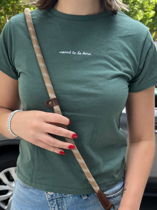 "Meant To Be Here" Embroidered Tee