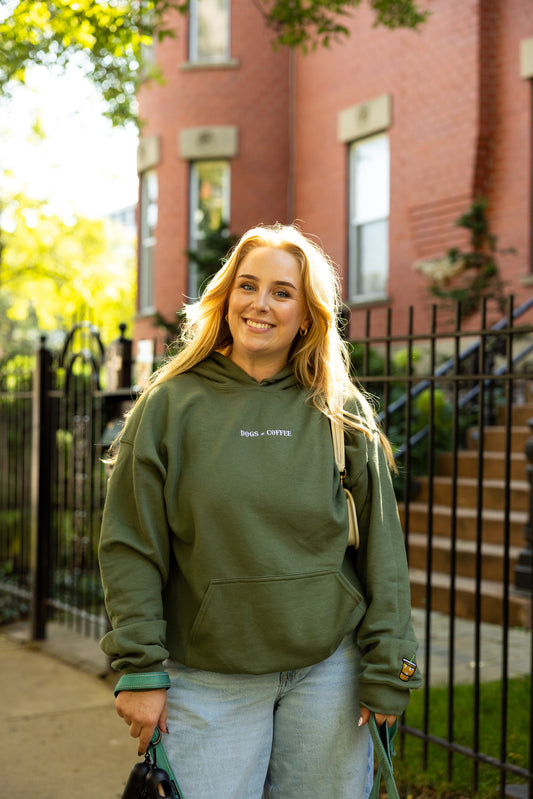 "Dogs ≠ Coffee" Olive Green Hoodie