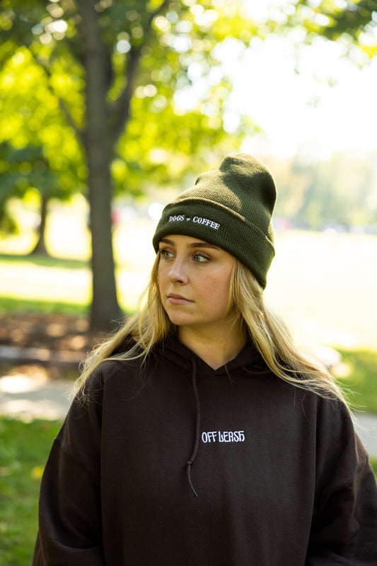 "Dogs ≠ Coffee" Olive Green Beanie